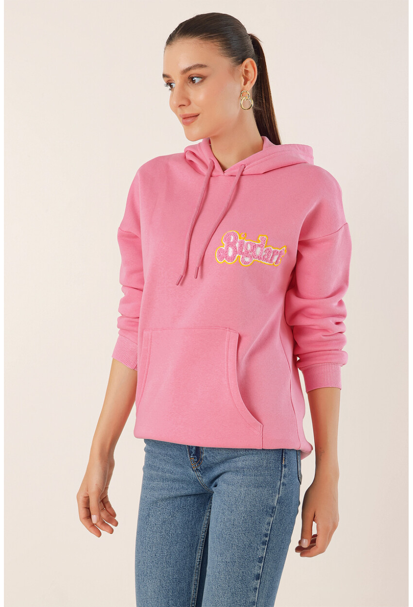 55424 Nakışlı Oversize Sweatshirt