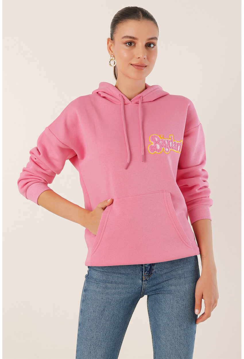 55424 Nakışlı Oversize Sweatshirt