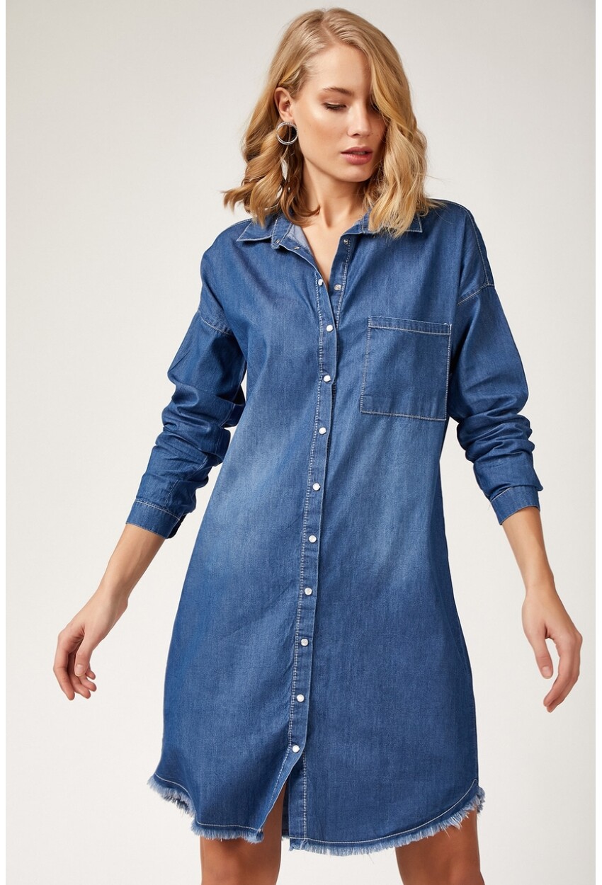 5593 Fringed Denim Tunic