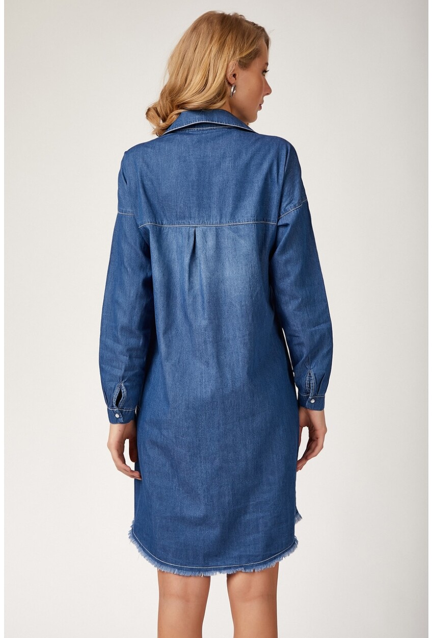 5593 Fringed Denim Tunic