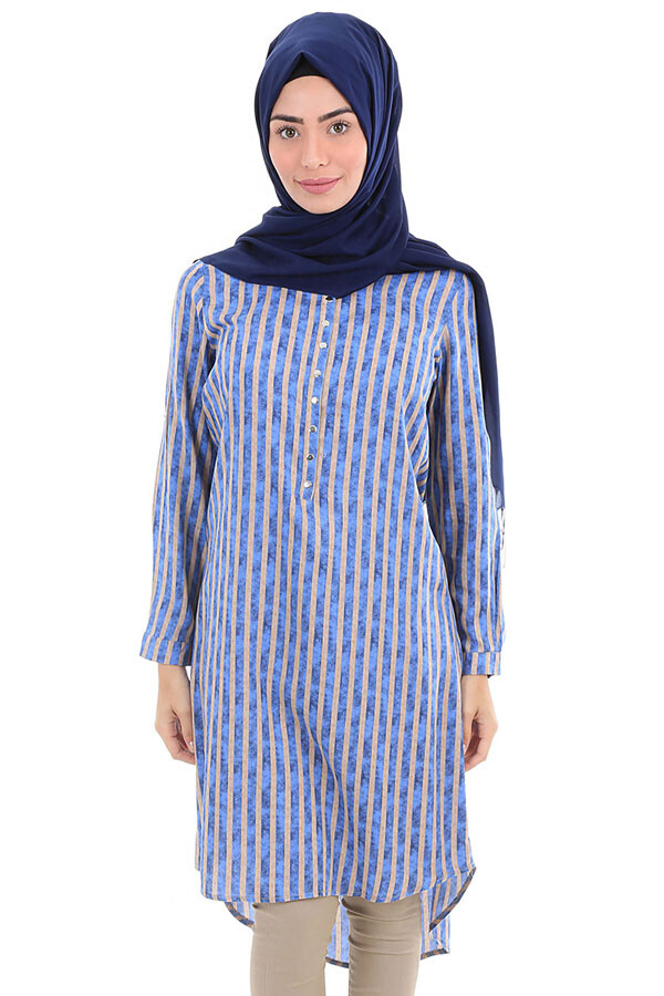 5607 Mandarin Collar Hijab Tunic