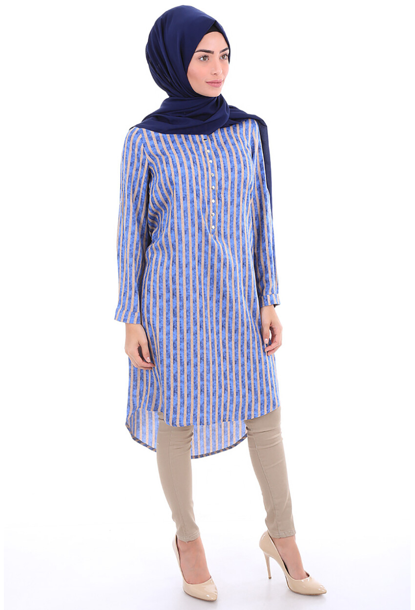 5607 Mandarin Collar Hijab Tunic