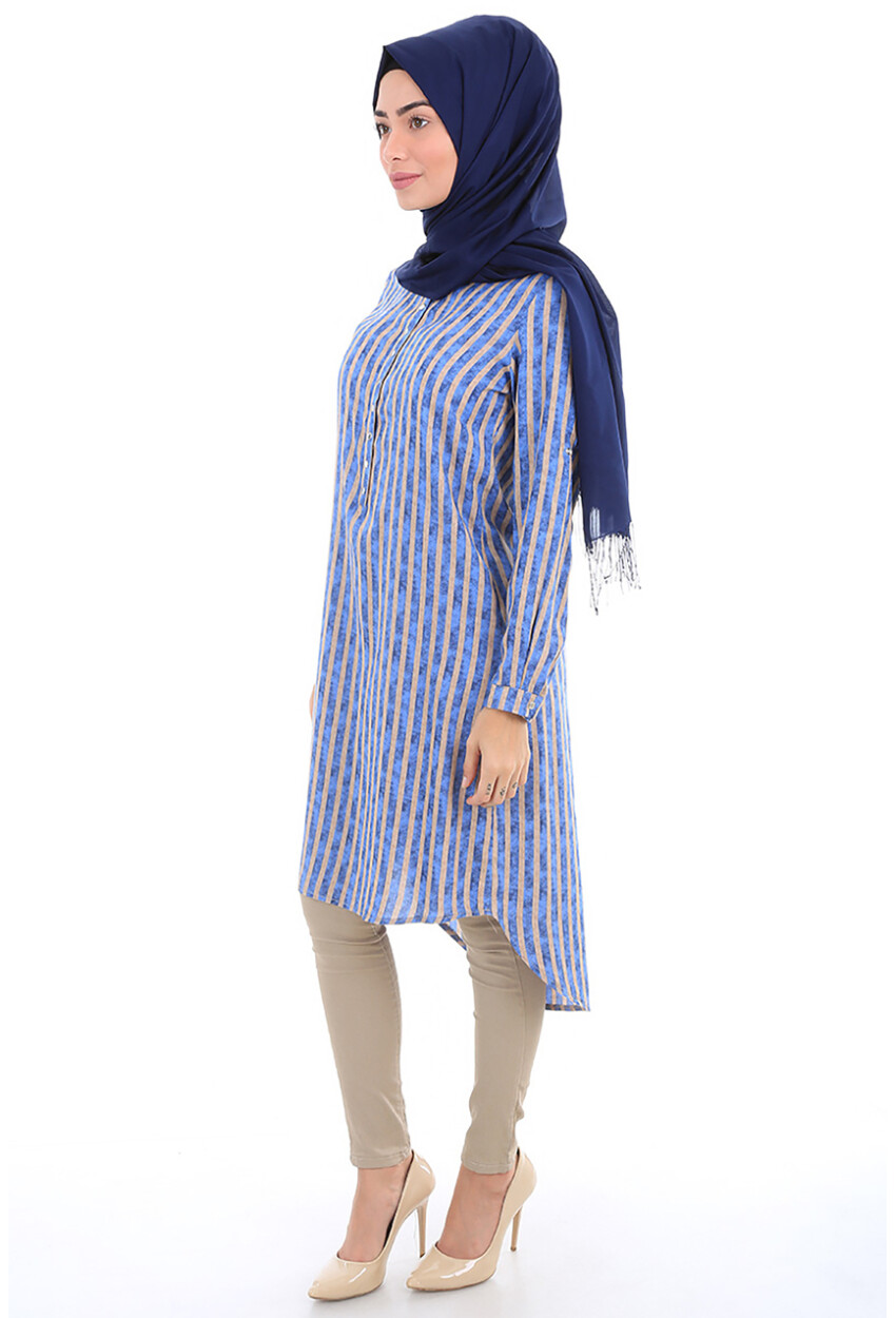 5607 Mandarin Collar Hijab Tunic