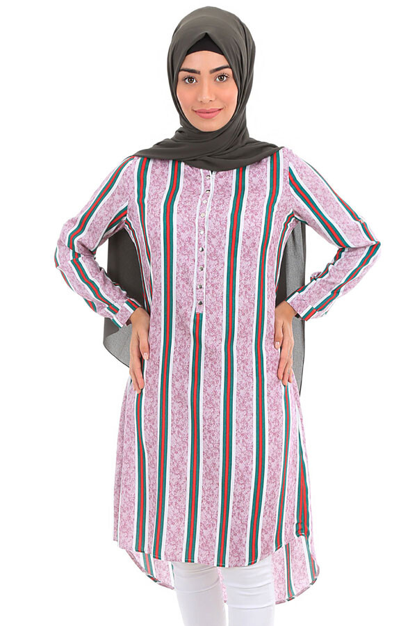 5607 Mandarin Collar Hijab Tunic