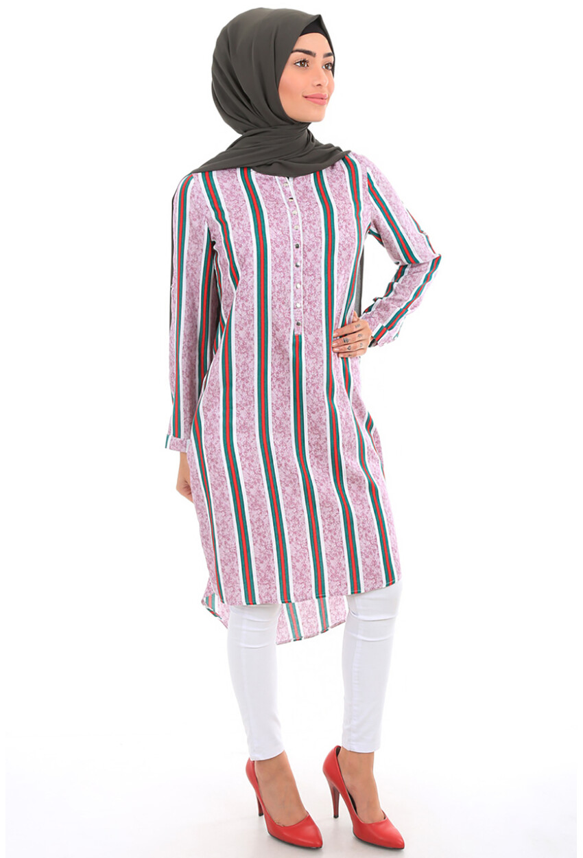 5607 Mandarin Collar Hijab Tunic