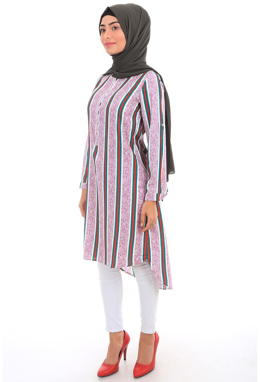 5607 Mandarin Collar Hijab Tunic