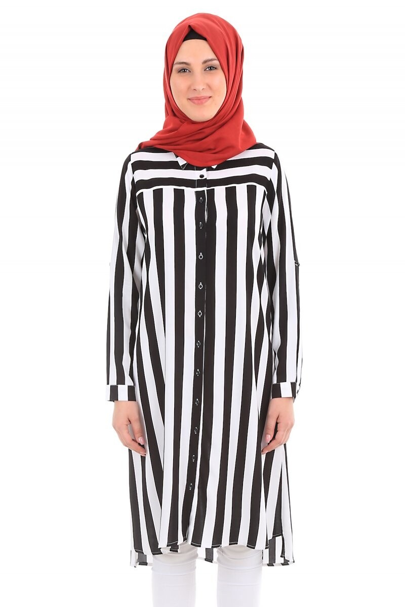 5646 Striped Hijab Tunic