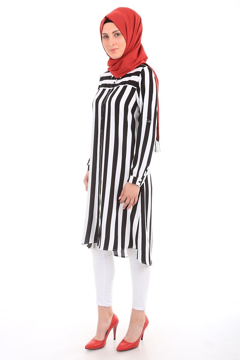 5646 Striped Hijab Tunic