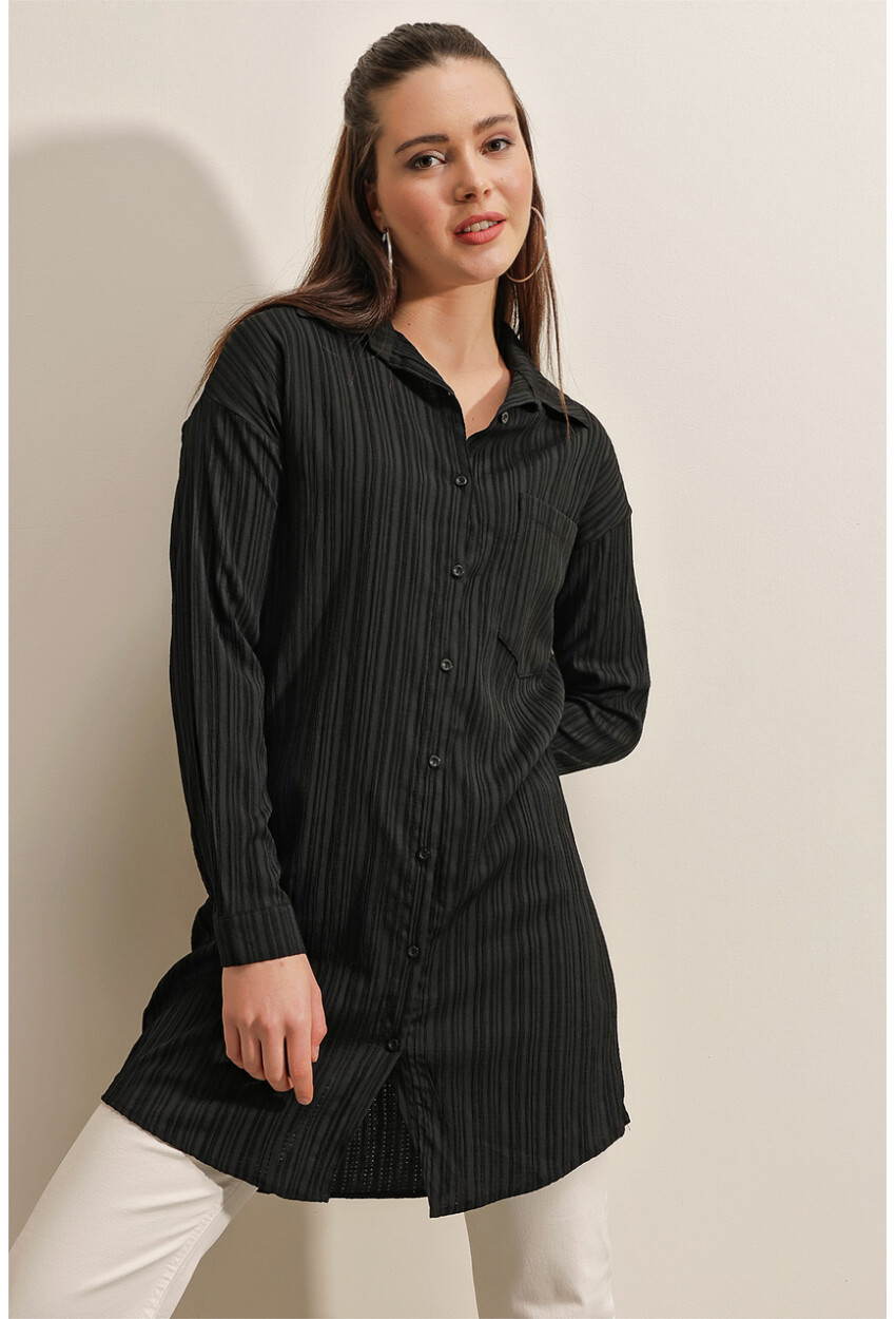 5884 Long Woven Shirt