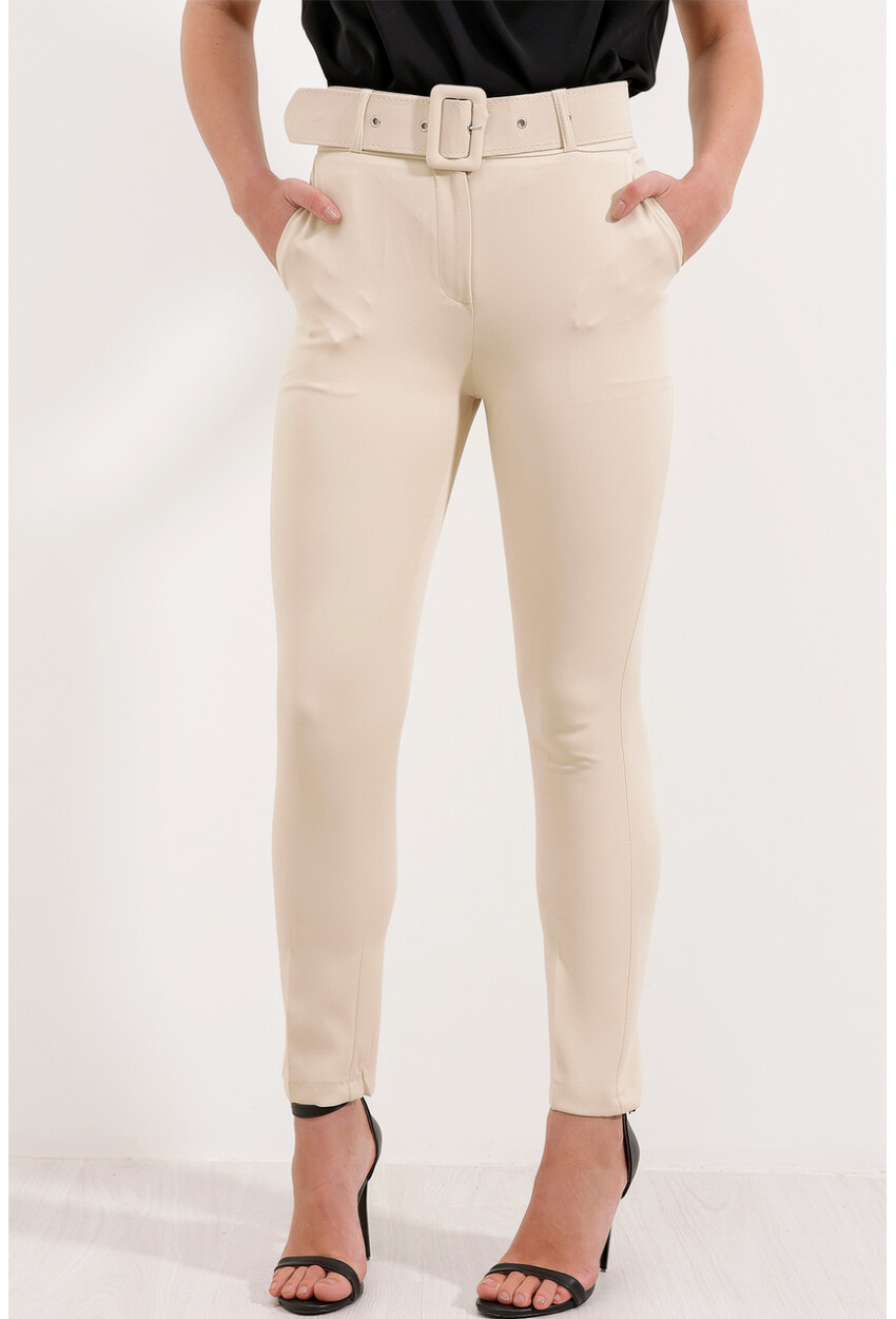 6648 Fabric Pants With Belt