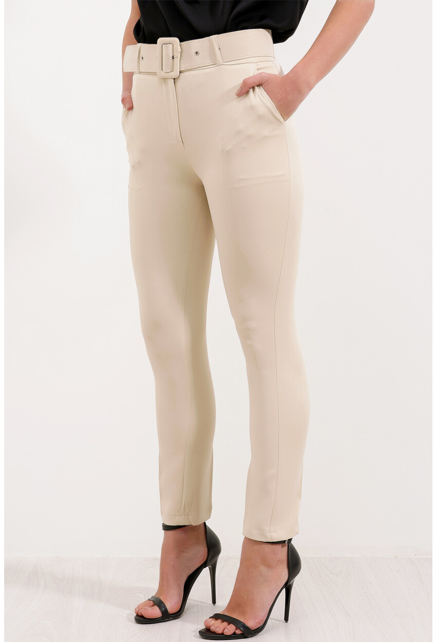 6648 Fabric Pants With Belt