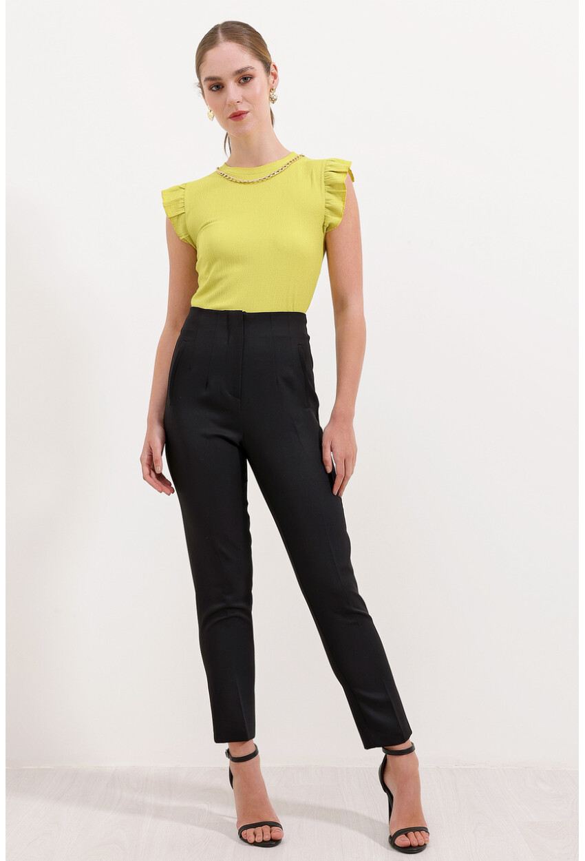 6650 High-Waist Fabric Pants