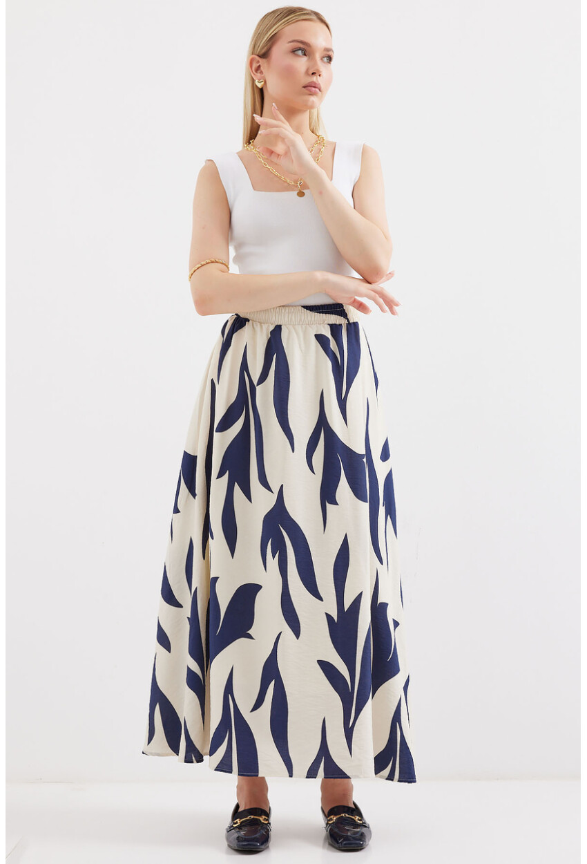 8028 Long Skirt With Pattern