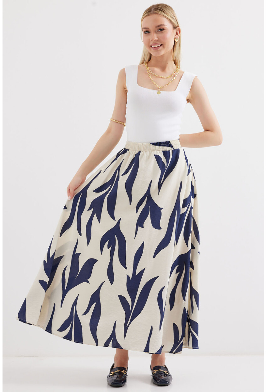 8028 Long Skirt With Pattern