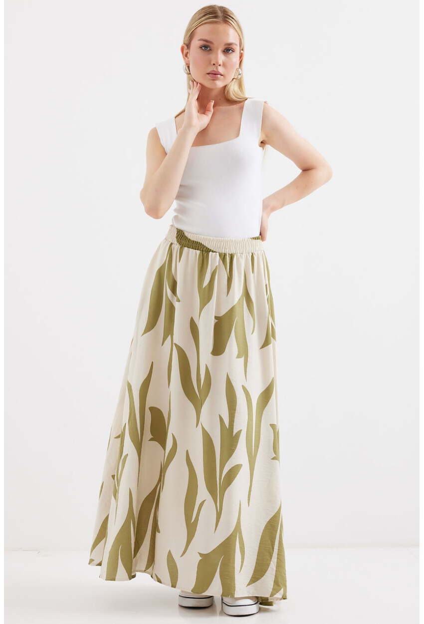 8028 Long Skirt With Pattern