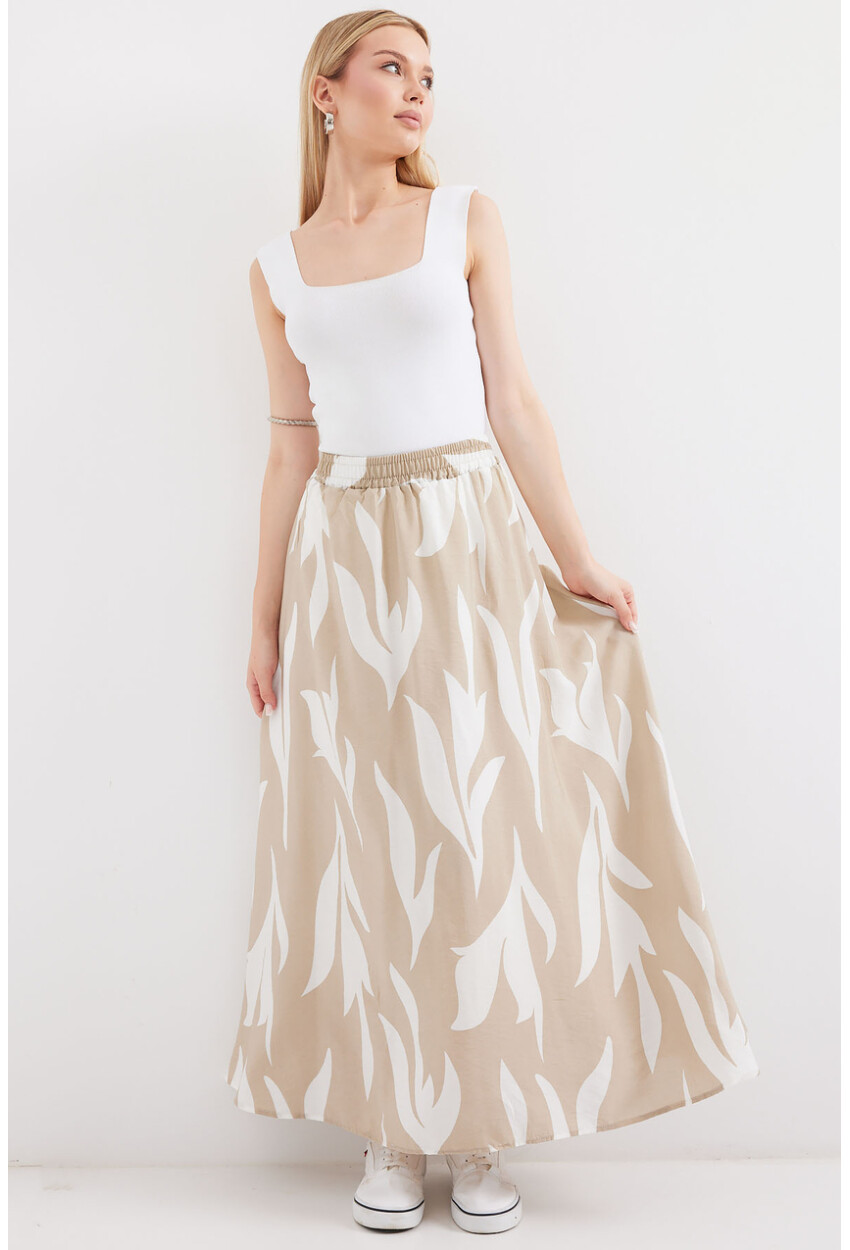 8028 Long Skirt With Pattern