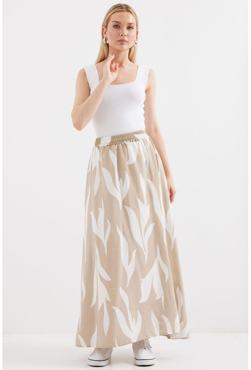 8028 Long Skirt With Pattern