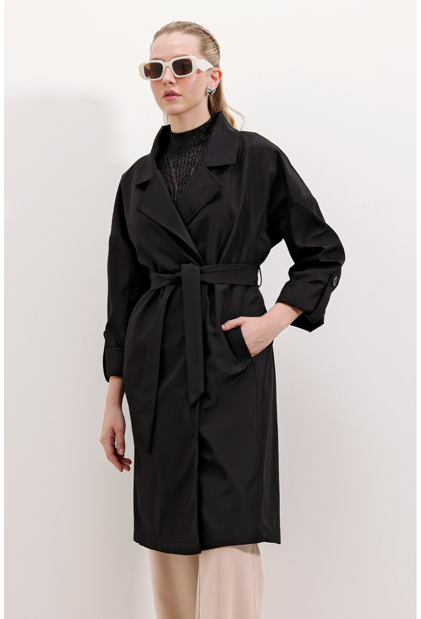 9104 Lined Double-Breasted Trench Coat