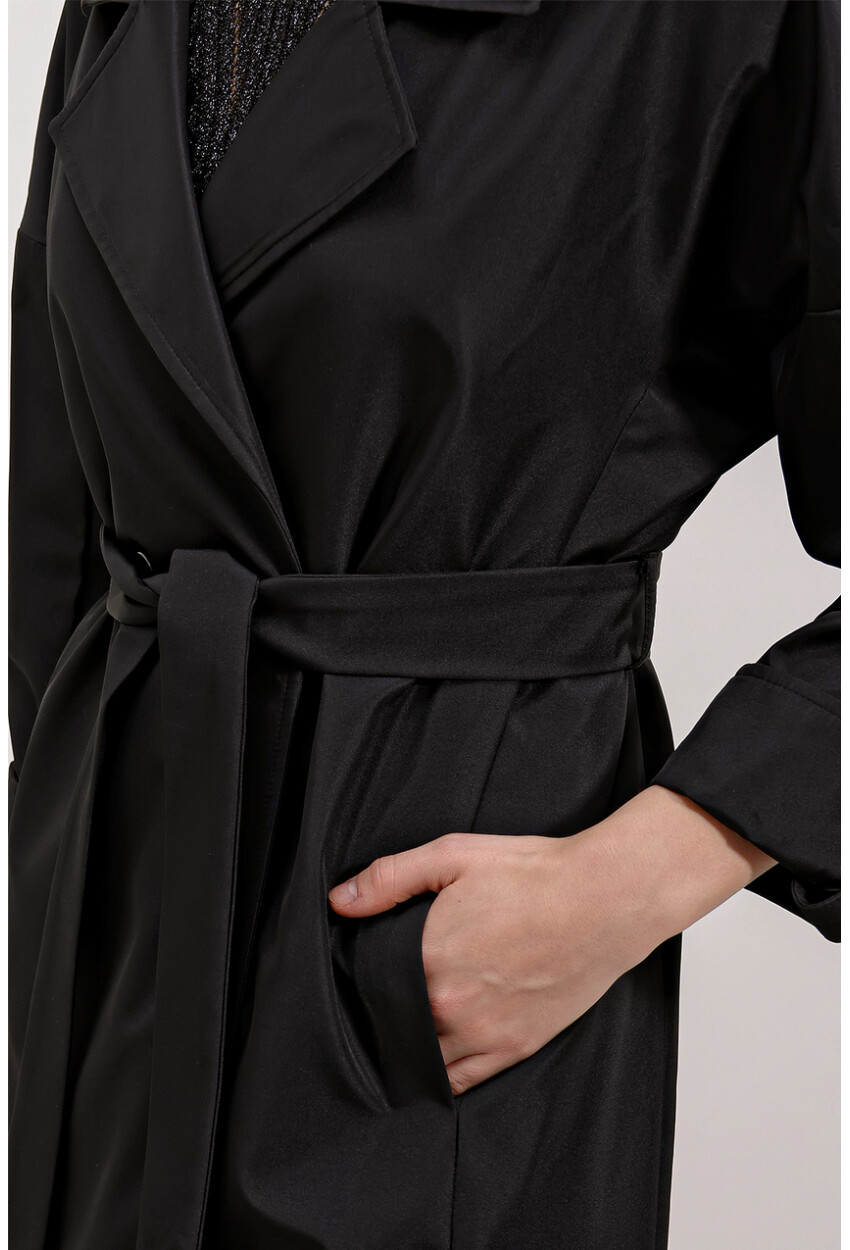 9104 Lined Double-Breasted Trench Coat