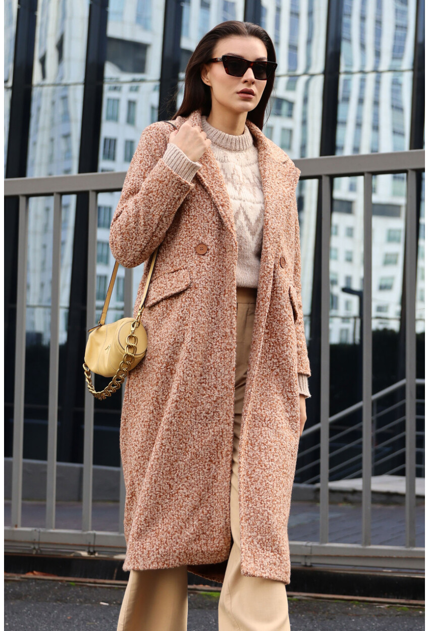 9127 Oversized Long Boucle Coat