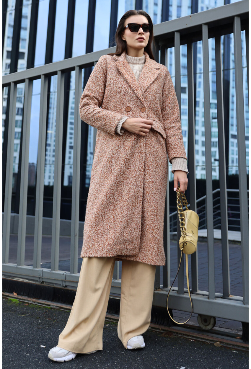 9127 Oversized Long Boucle Coat