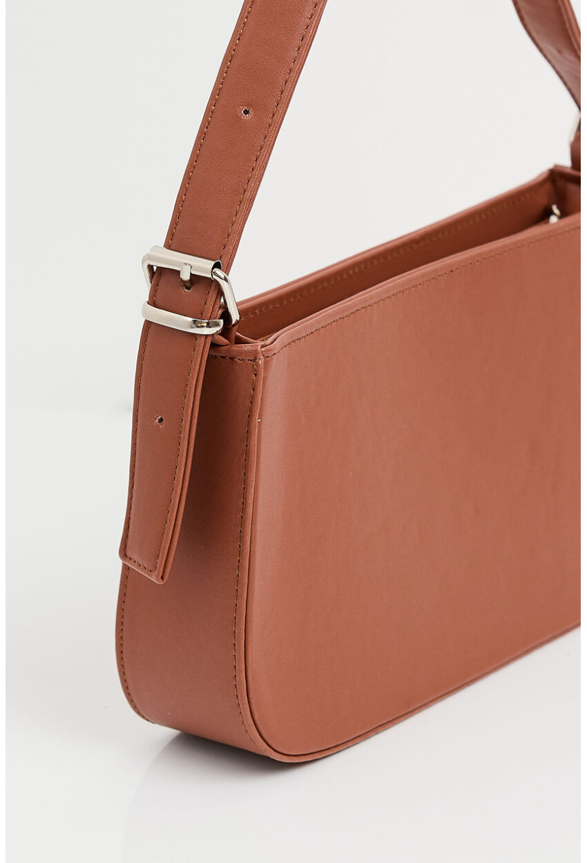 010172 Plain Baguette Shoulder Bag