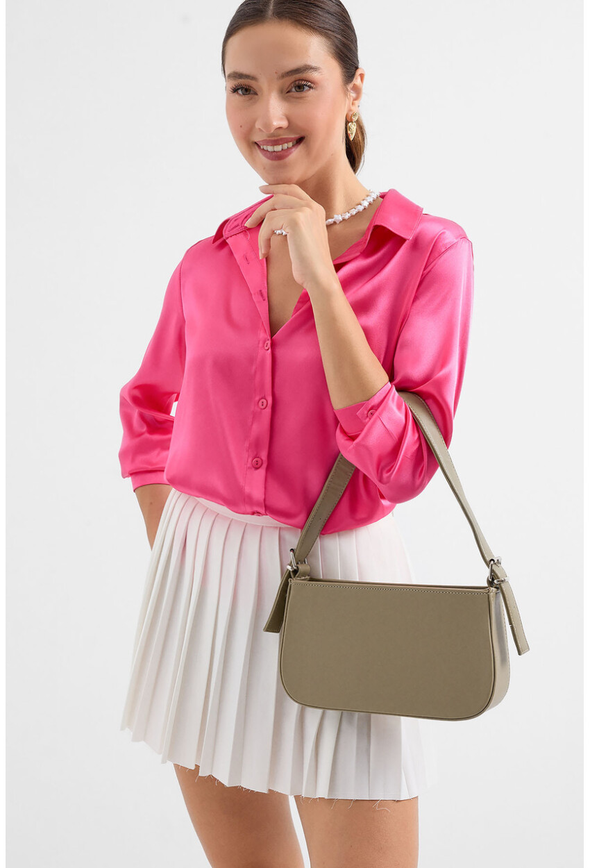 010172 Plain Baguette Shoulder Bag