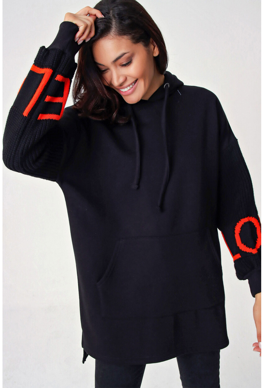 10307 Kol Triko Detay Sweatshirt