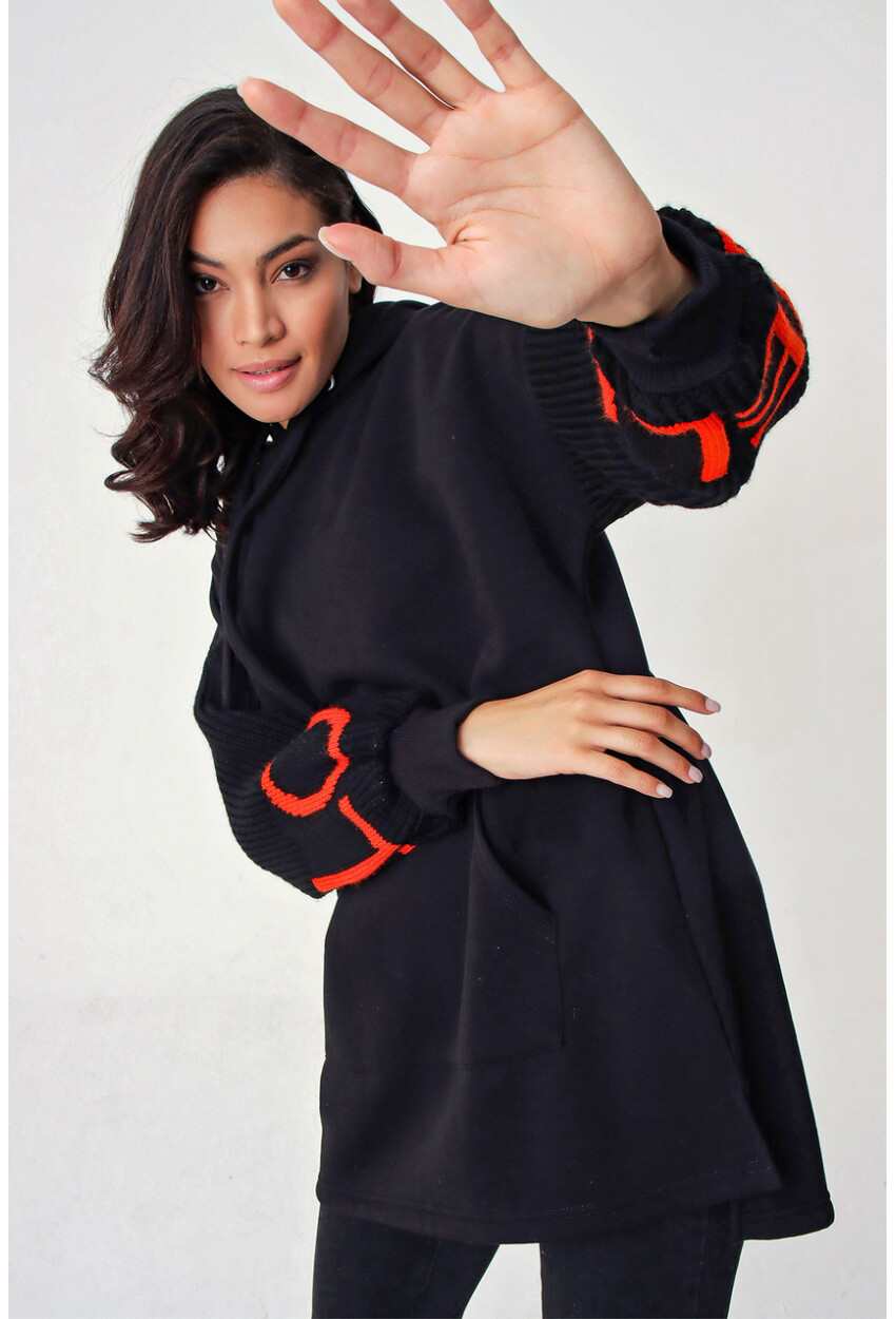 10307 Kol Triko Detay Sweatshirt