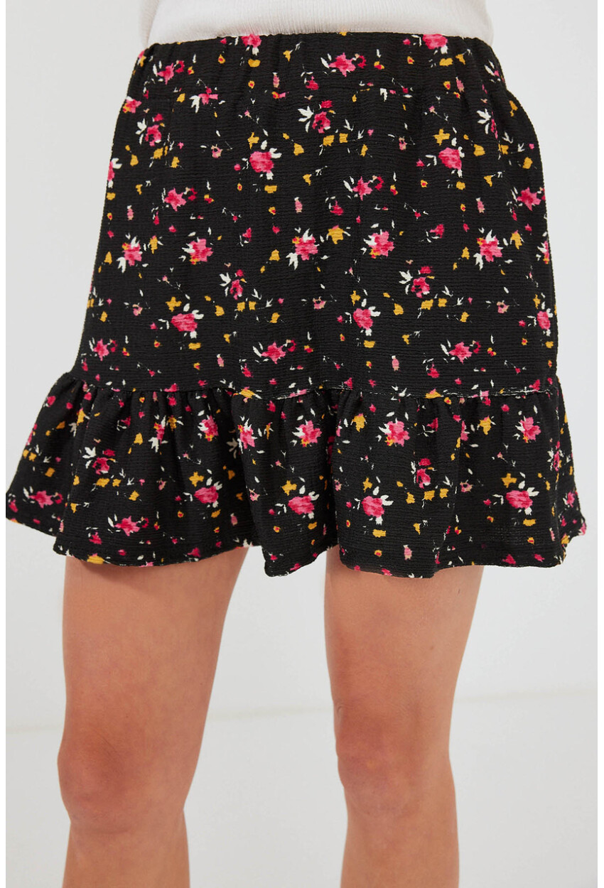 1884 Patterned Viscose Mini Skirt