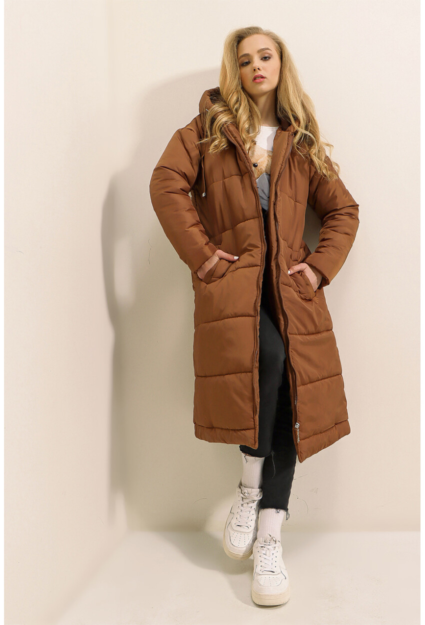 5120 Long Hooded Puffer Coat