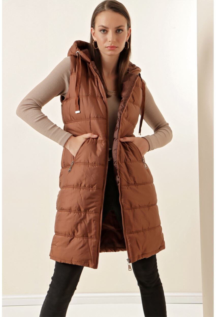 5140 Long Quilted Puffer Vest