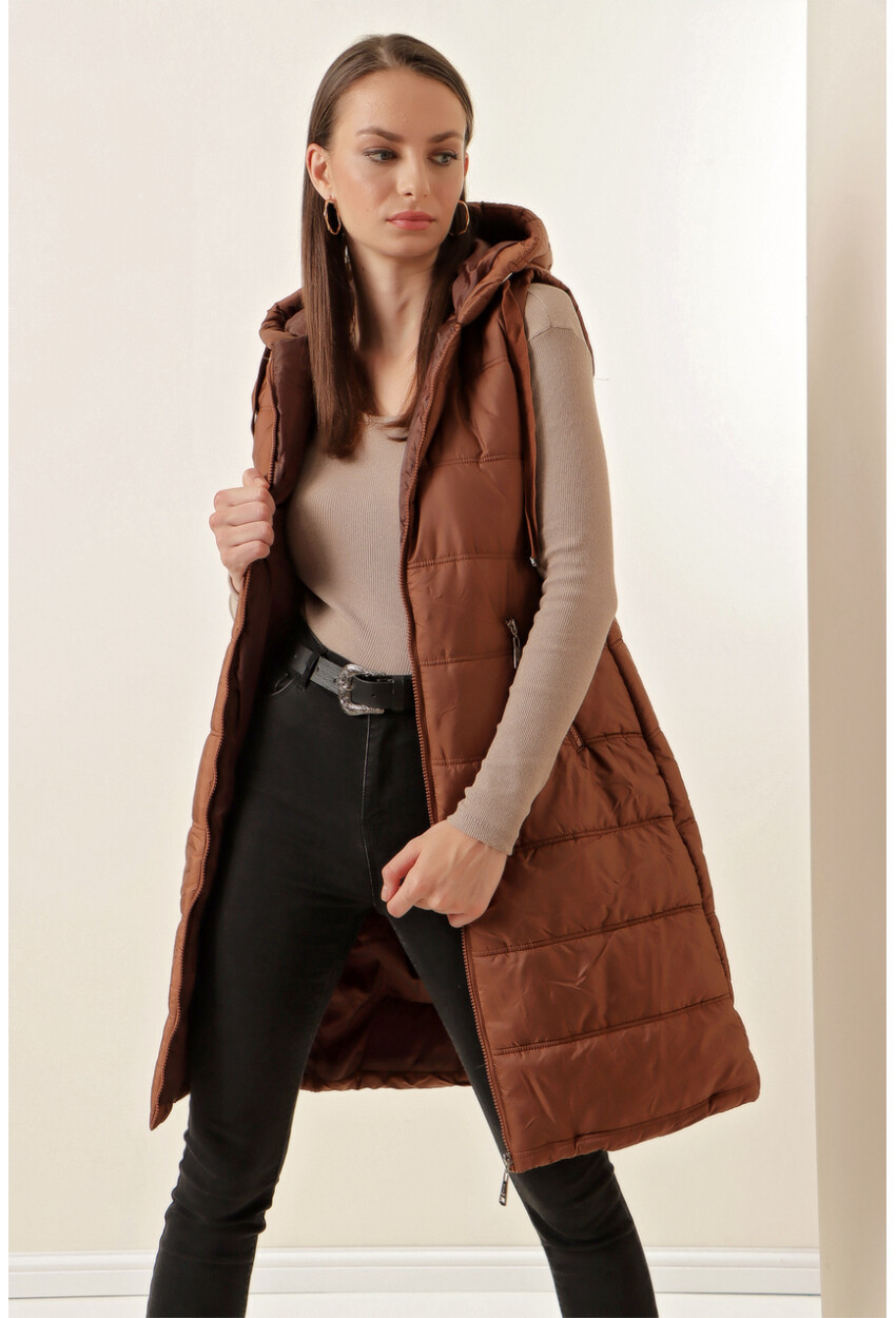 5140 Long Quilted Puffer Vest