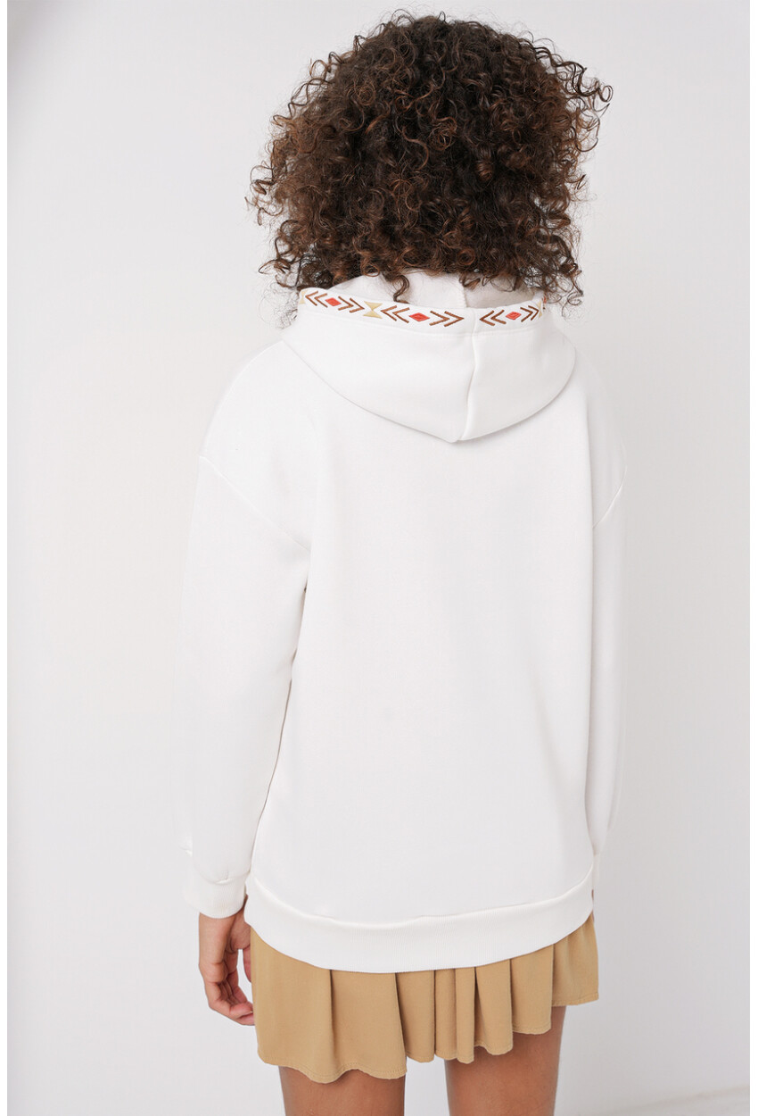 55443 Nakışlı Oversize Sweatshirt