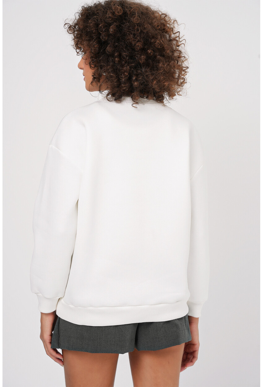 55447 Baskılı Oversize Sweatshirt