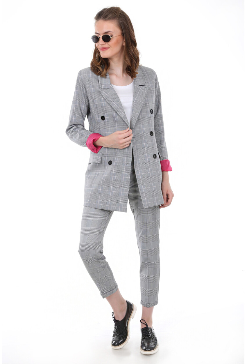 0630 EKOSE DESEN BLAZER CEKET