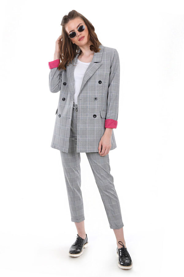 0630 EKOSE DESEN BLAZER CEKET