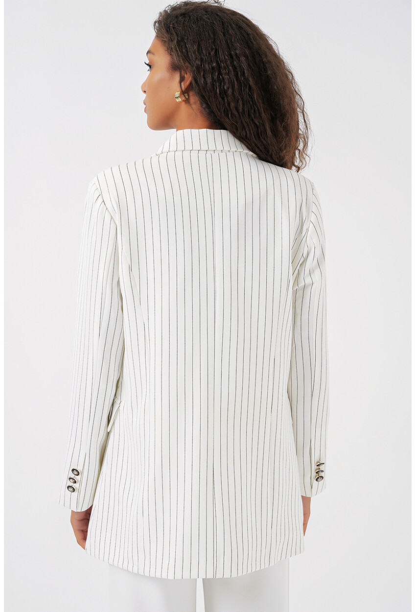 0699 Çizgili Blazer Ceket