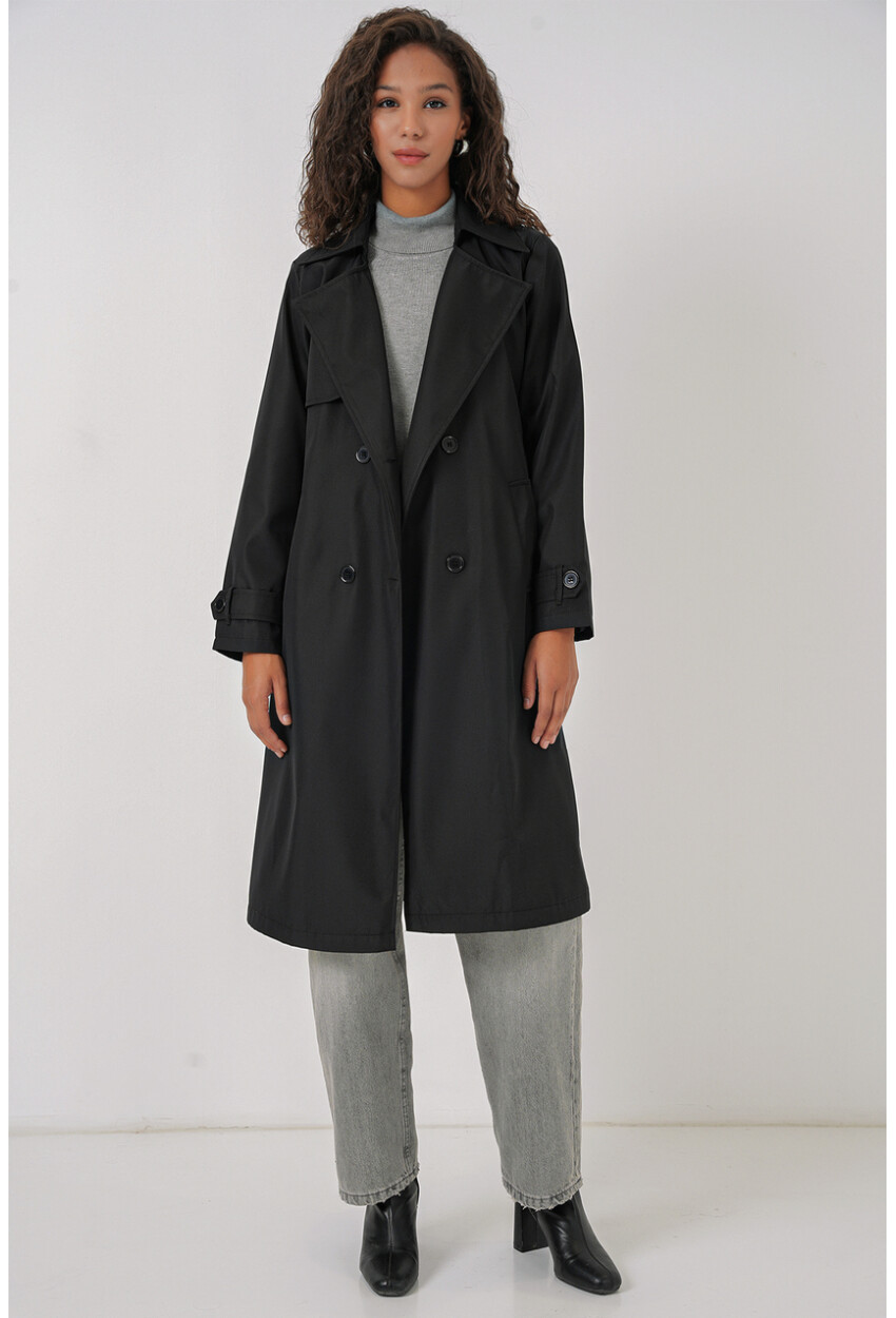 5918 Wrap Collar Trench Coat