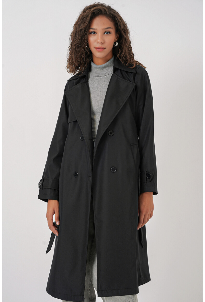 5918 Wrap Collar Trench Coat