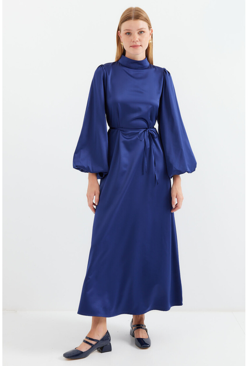 2510 Satin Hijab Evening Dress