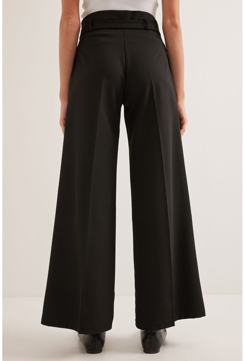 Womens Belted Wide Leg Palazzo Pants 6651