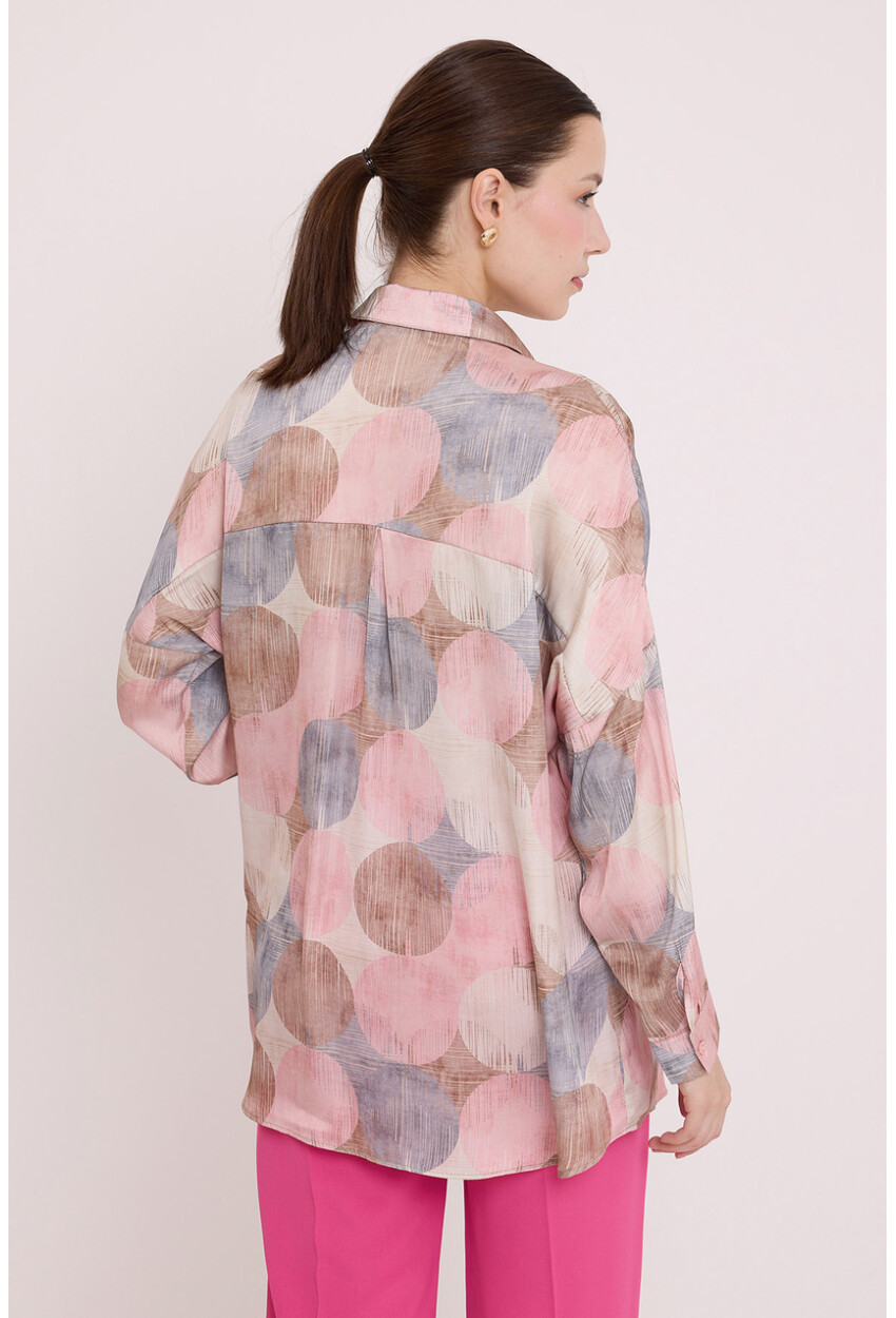 3985 Oversized Satin Shirt