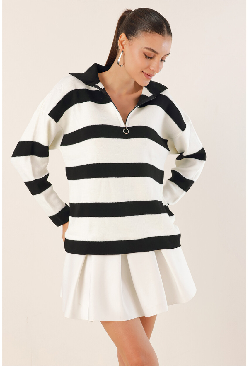 4512 Striped Oversized Sweater