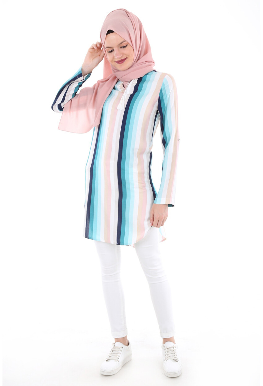 5694 Tie-Front Hijab Tunic