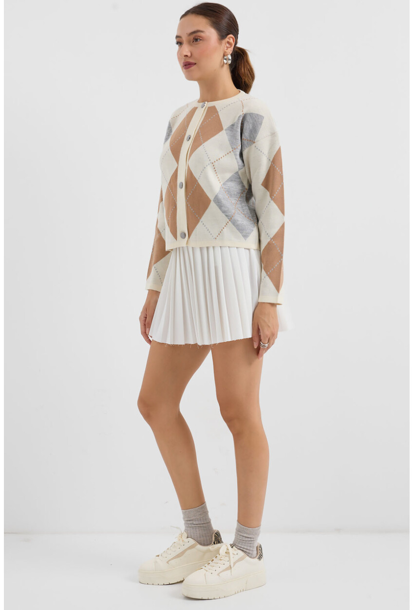 15883 Argyle Knit Cardigan