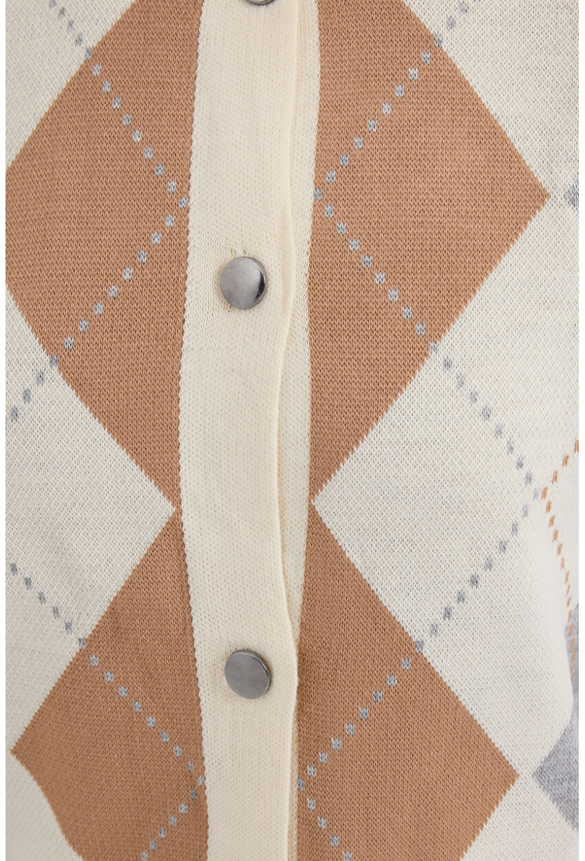 15883 Argyle Knit Cardigan