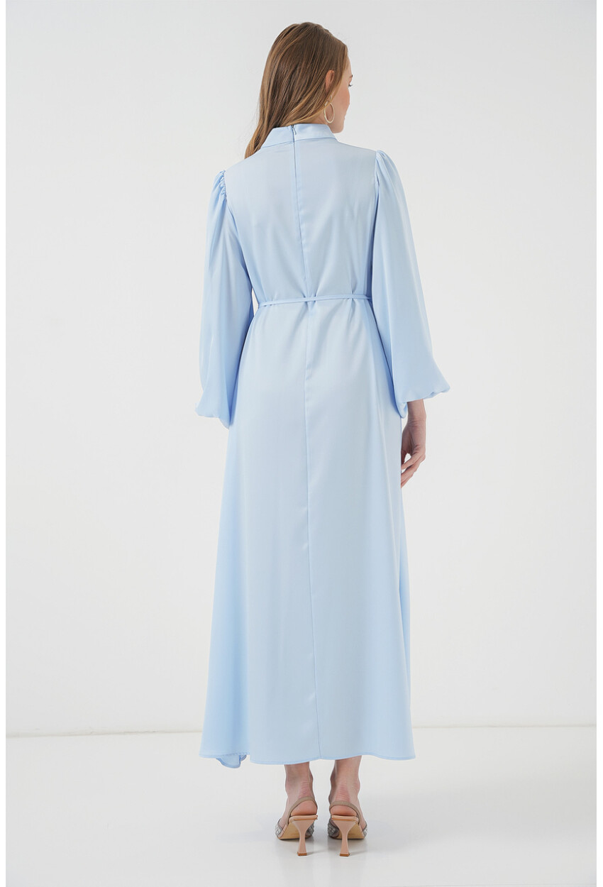 2510 Satin Hijab Evening Dress