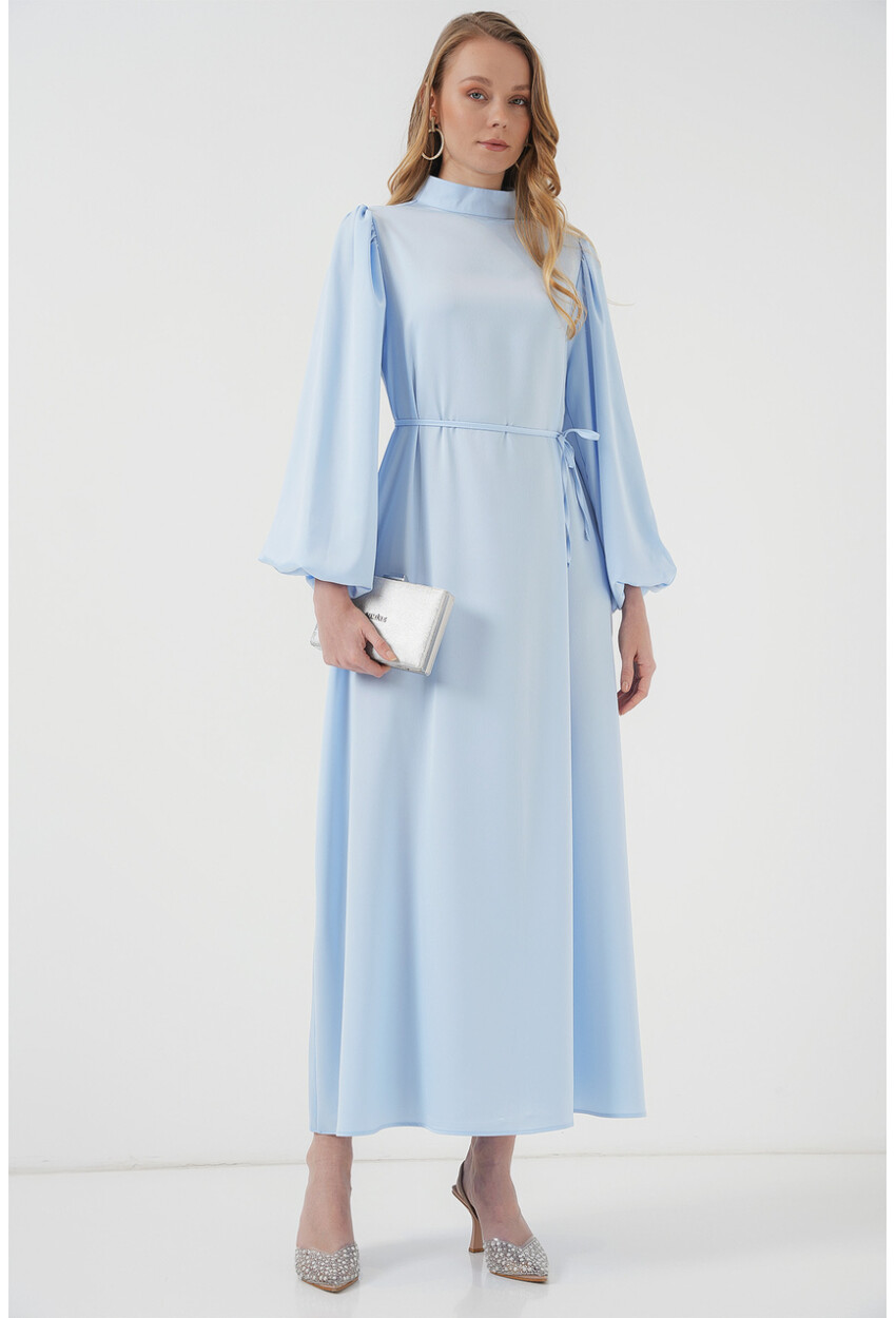 2510 Satin Hijab Evening Dress