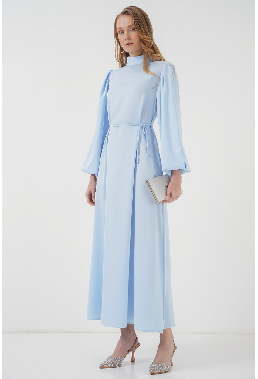 2510 Satin Hijab Evening Dress